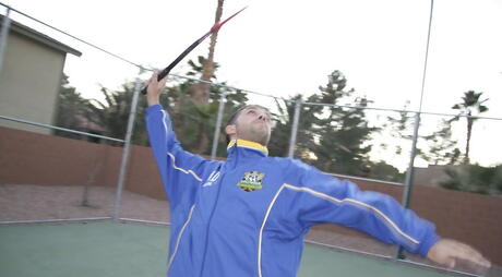 Curious Helena Sweet fucked after sucking dick near the pool