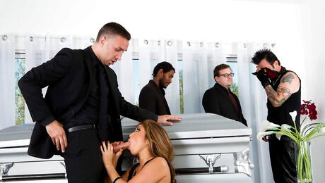 Attractive japanese milf Akira Lane in sexy pantyhose fucked by big cock after good suck 