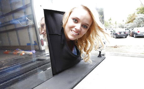 Appealing american blonde Alexis Monroe exhibits big boobs and sexy butt 