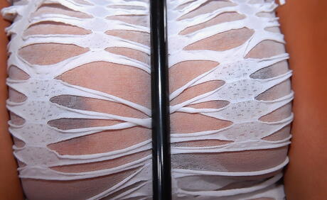 Deluxe latin Layla Terrace in nice skirt exhibits big hooters and jerks off 