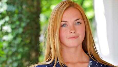 F: Delightful american blonde cutie Bailey Rayne denudes big titties and masturbates 