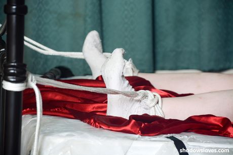 Naughty Satine Spark gets her hairy pussy toyed by her mistress