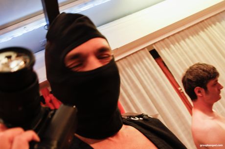 Brunette german Mommy Elina Flower gets her mouth and pussy fucked in a gangbang