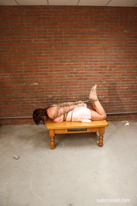 Stunning czech chick DD strips and shows her big boobs while tied up in a chair