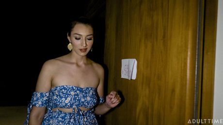 Lesbian magazine models Aiden Ashley and Bella Rolland kiss and fondle tits