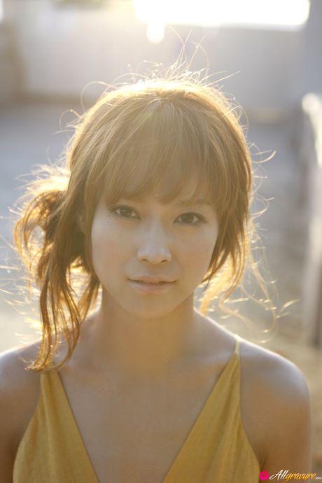 Hot Asian teen Eri Kamei flaunts her hot body in a red dress