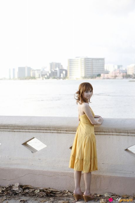 Hot Asian teen Eri Kamei flaunts her hot body in a red dress