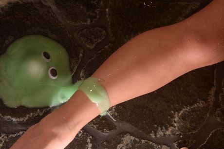 Asian babe Mont Barbara flaunts her big boobs and stands revealed in the nude in a solo