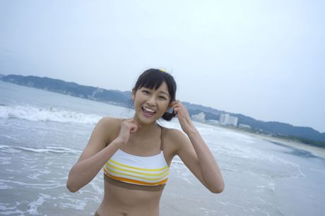 Fantastic Asian teen Wada Ayaka demonstrates her small tits and poses in a solo