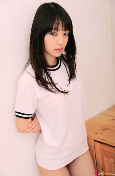 Angelic Asian Haruka Ando shows her hot ass and her shaved pussy