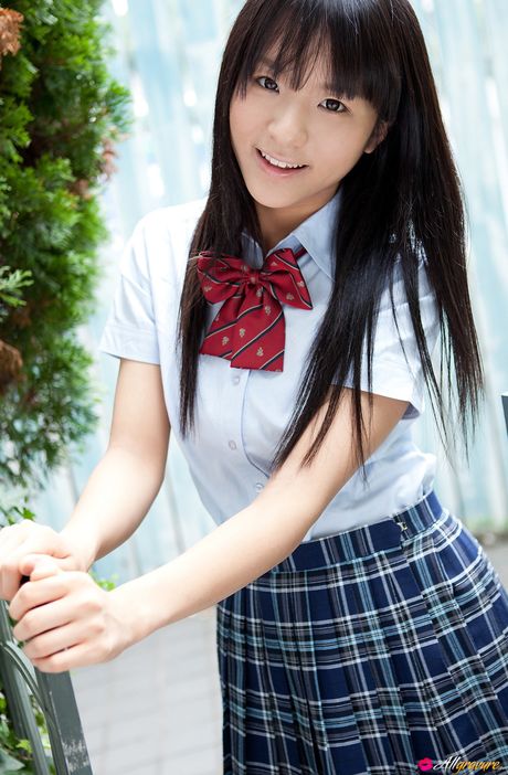 Brilliant Asian teen Miho Morita flaunts her petite small tits and poses in a skirt