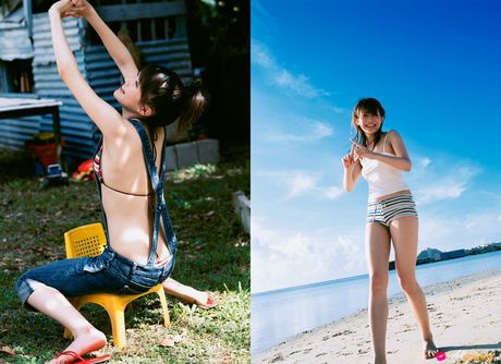 亞洲女孩 Ai Takabe 展示她的大屁股，並在樹林中裸體站立