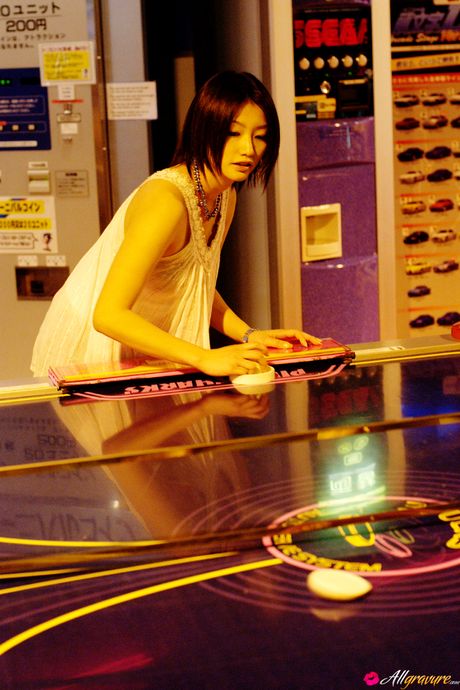 Asian babe Kaori Manabe highlights her small tits and poses in a solo