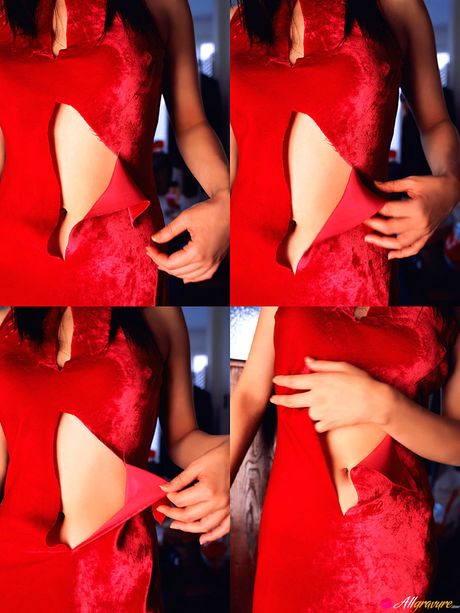 茶色の目をした日本の美女、吉岡美穂がストリップしてソロでポーズをとる