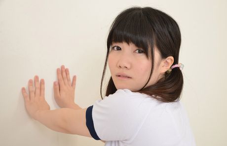 Stunning japanese covergirl Momo Watanabe displays her nice tits and ass in white stockings