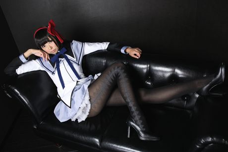 Asian teen Necosmo demonstrates her perfect ass and poses in stockings