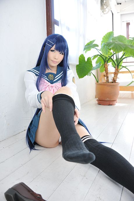 Asian schoolgirl Haruka A flaunts her petite tiny tits and hot ass in stockings