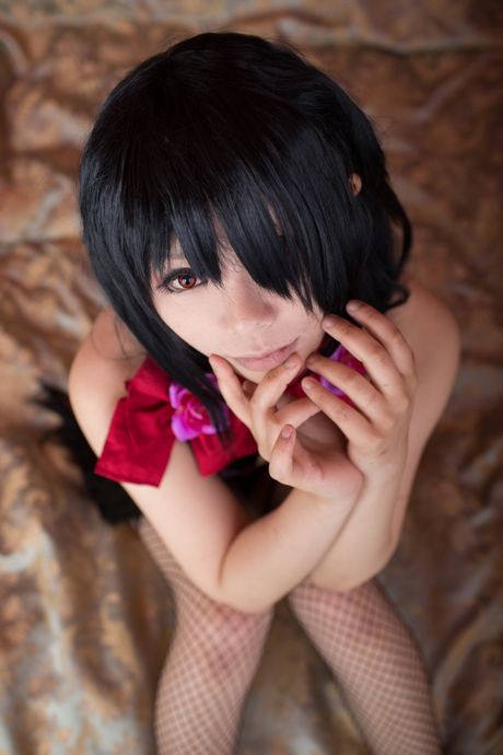 Asian stunner Rat Sakura reveals her nice tits and ass in fishnet stockings