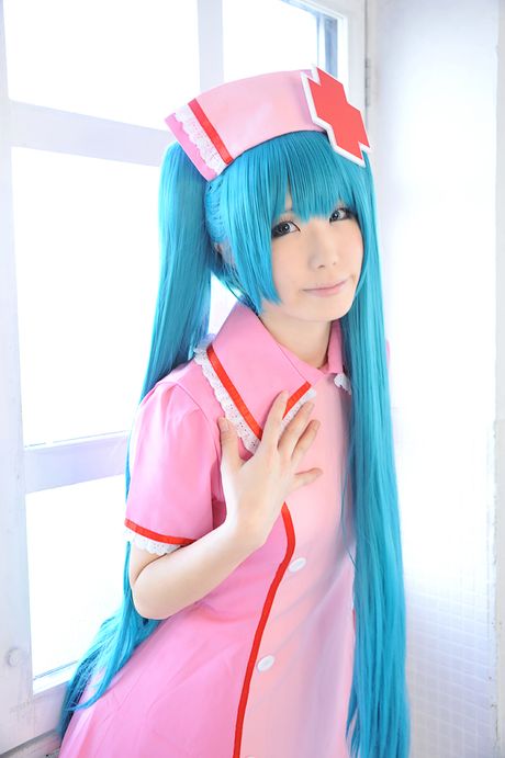 Fantastic Asian nurse Haruka strips her uniform and poses in pink stockings