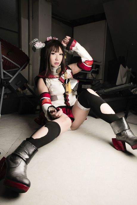 Asian doll Saku exposes her small boobs and bald pussy in a solo