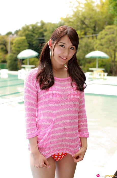 Excellent Asian babe Haruka Kohara exhibits her sexy ass and her shaved pussy