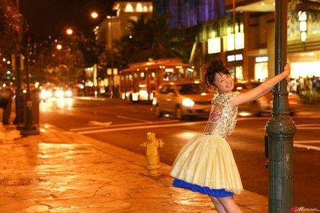 Hot Asian teen Rina Koike displays her natural small tits and exhibits her nudity on the beach