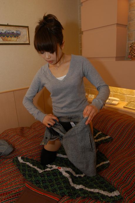 Asian doll Miyuki rubs wet cunt before riding a dick in the shower