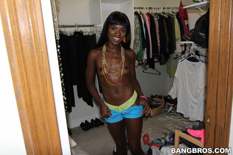 Ebony american doll Ana Foxxx gets her black pussy stuffed with a big black dick