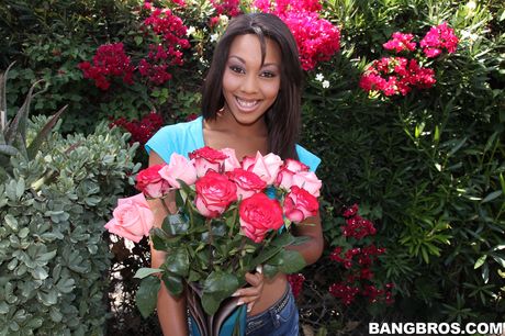 Pretty american ebony Leilani Leeane gets her pussy dicked hardcore