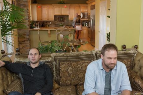 Blonde american wife Alexia Vosse gets her amazing boobs covered in cum after a hot fuck