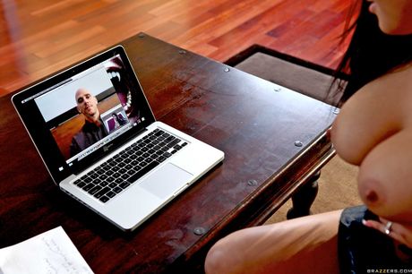 Busty Asian wife London Keyes gets her muff stuffed with a dick in the kitchen