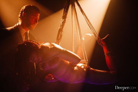 Brunette Adriana Chechik gets her face and pussy fucked in a bondage session