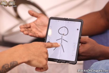 Blonde american cougar Dee Williams gets double fucked by black men