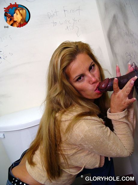 Petite blonde wife Friday gets her pussy licked out and fucked by a BBC at a gloryhole