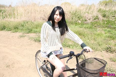 Asian amateur Misato Tanaka gets her twat filled with a dildo and a dick