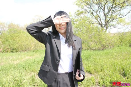 Asian girl Misato Tanaka gets her pussy eaten out and dicked outdoors