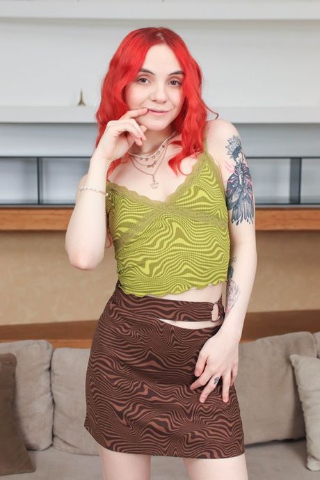 Red-Haired russian beauty Lina Sun gets gangbanged by black men in a basement