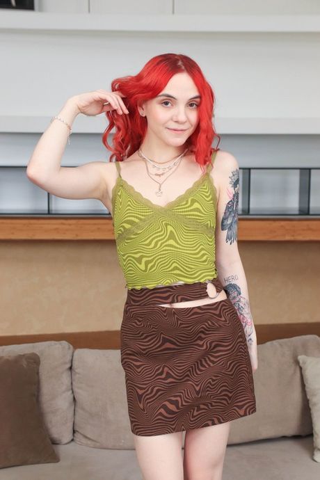 Red-Haired russian beauty Lina Sun gets gangbanged by black men in a basement