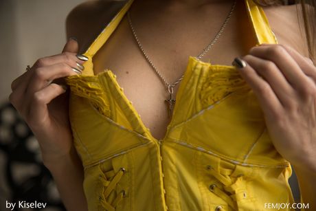 Superb russian teen Vika Lita goes nude on a chair with certainty