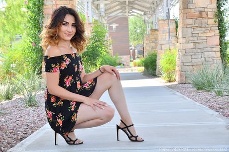 素敵なお尻を持つティーンCallie Jacobsはソロで彼女の猫をおもちゃ