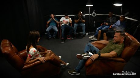 Asian beauty Christy Love gets gangbanged by black men in a hallway