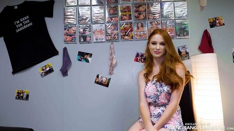 Blonde american beauty Scarlett Snow gets gangbanged in a threesome