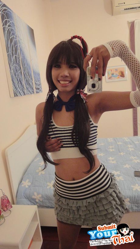 Asian beauty Poy removes her bikini and reveals her tits and ass