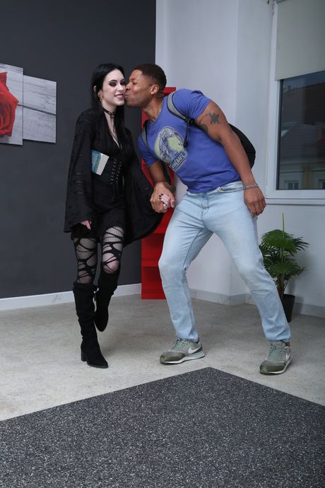 Gangbang sex with Anna De Ville and her 6 black friends