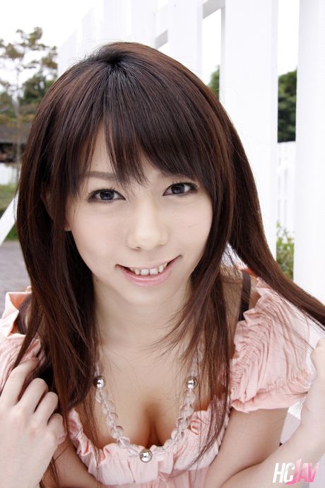 Asian girl Maho Sawai plays with her pussy in a backyard