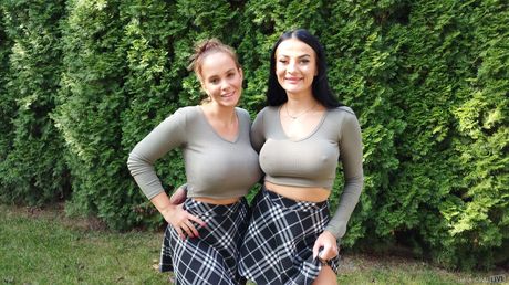 Outdoor action features big juggs and asses as well as pussies