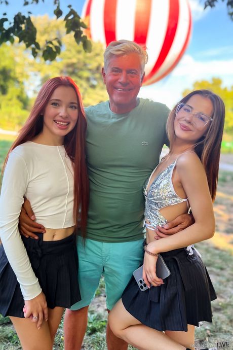 Nice girls Megan Murkovski and Mia Mi get fucked during a foursome