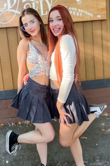 Nice girls Megan Murkovski and Mia Mi get fucked during a foursome