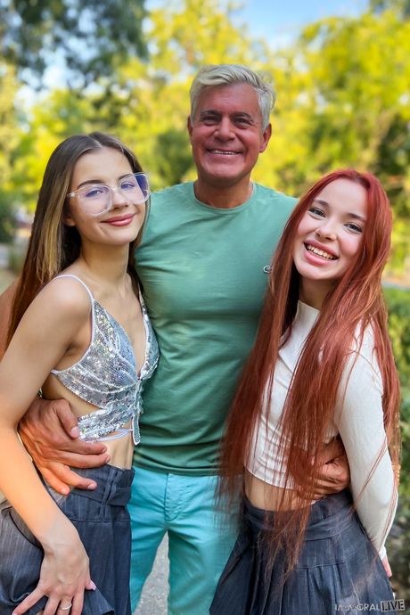 Nice girls Megan Murkovski and Mia Mi get fucked during a foursome