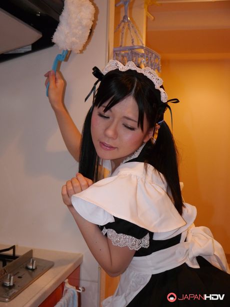 Asian maid Mai Araki gets her pussy eaten out and dicked by a horny client